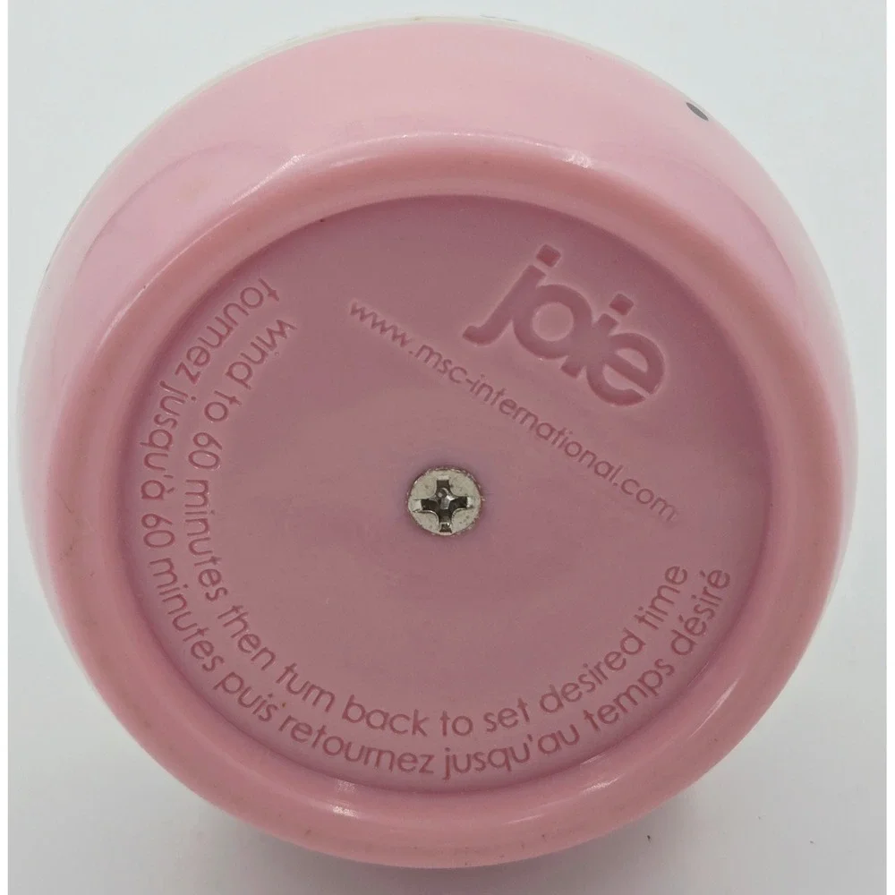Joie Meow Cat and Mouse 60 Minute Mechanical Kitchen Timer Pink White
